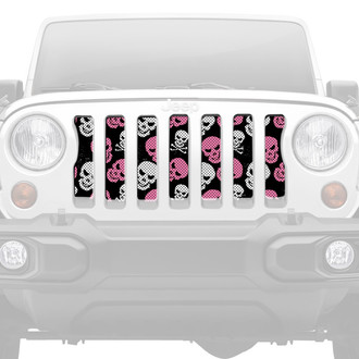 Dirty Acres® - 1-Pc Platinum Skulls Style Baby Pink Perforated Main Grille