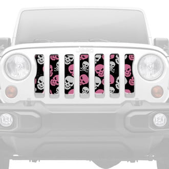 Dirty Acres® - 1-Pc Platinum Skulls Style Baby Pink Perforated Main Grille