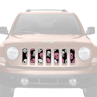 Dirty Acres® - 1-Pc Platinum Skulls Style Baby Pink Perforated Main Grille