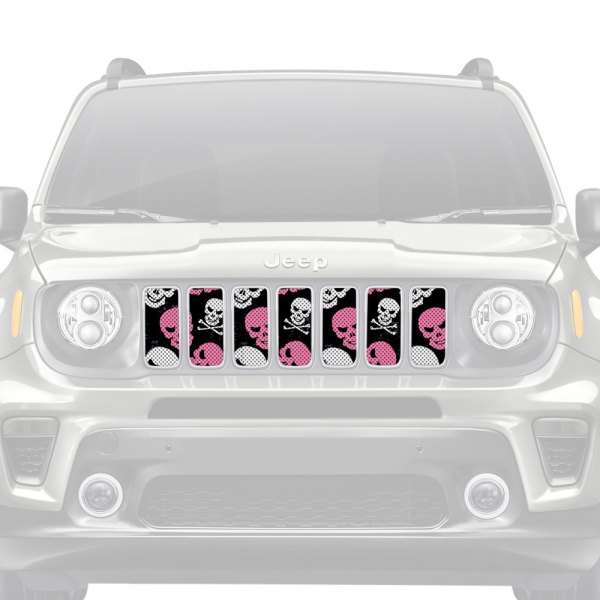 Dirty Acres® - 1-Pc Platinum Skulls Style Baby Pink Perforated Main Grille