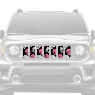 Dirty Acres® - 1-Pc Platinum Skulls Style Baby Pink Perforated Main Grille