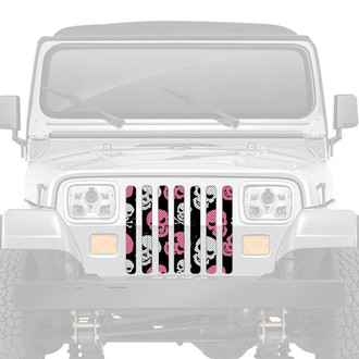 Dirty Acres® - 1-Pc Platinum Skulls Style Baby Pink Perforated Main Grille