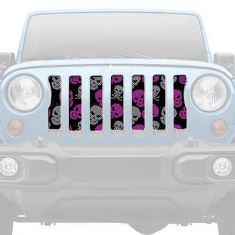 Dirty Acres® - 1-Pc Platinum Skulls Style Purple/Gray Perforated Main Grille