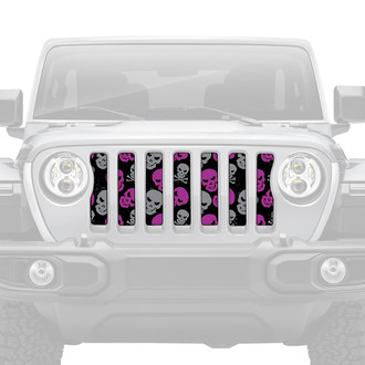 Dirty Acres® - 1-Pc Platinum Skulls Style Purple/Gray Perforated Main Grille