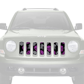 Dirty Acres® - 1-Pc Platinum Skulls Style Purple/Gray Perforated Main Grille