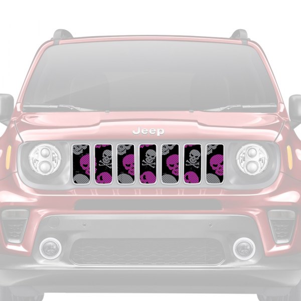 Dirty Acres® - 1-Pc Platinum Skulls Style Purple/Gray Perforated Main Grille