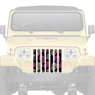 Dirty Acres® - 1-Pc Platinum Skulls Style Purple/Gray Perforated Main Grille
