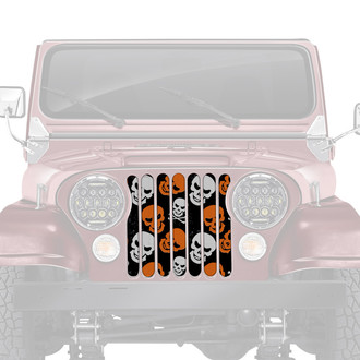 Dirty Acres® - 1-Pc Platinum Skulls Style Pink/Green Perforated Main Grille