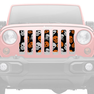 Dirty Acres® - 1-Pc Platinum Skulls Style Pink/Green Perforated Main Grille