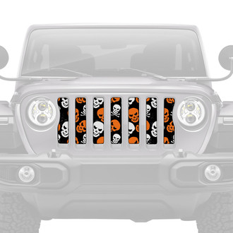Dirty Acres® - 1-Pc Platinum Skulls Style Pink/Green Perforated Main Grille