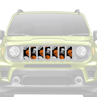 Dirty Acres® - 1-Pc Platinum Skulls Style Pink/Green Perforated Main Grille