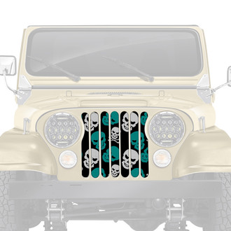 Dirty Acres® - 1-Pc Platinum Skulls Style Teal Perforated Main Grille