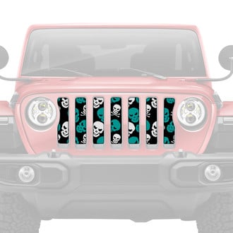 Dirty Acres® - 1-Pc Platinum Skulls Style Teal Perforated Main Grille