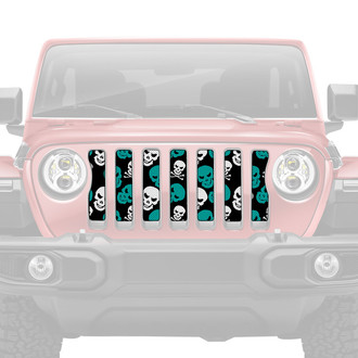 Dirty Acres® - 1-Pc Platinum Skulls Style Teal Perforated Main Grille
