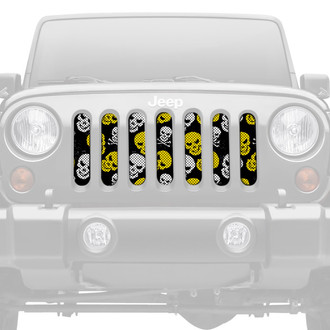 Dirty Acres® - 1-Pc Platinum Skulls Style Yellow Perforated Main Grille