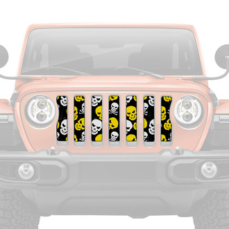 Dirty Acres® - 1-Pc Platinum Skulls Style Yellow Perforated Main Grille