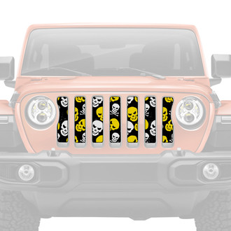 Dirty Acres® - 1-Pc Platinum Skulls Style Yellow Perforated Main Grille