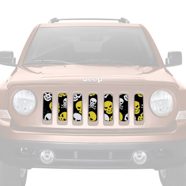 Dirty Acres® - 1-Pc Platinum Skulls Style Yellow Perforated Main Grille