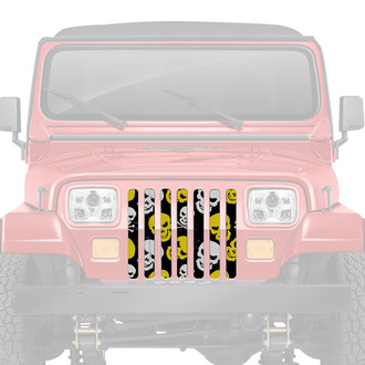 Dirty Acres® - 1-Pc Platinum Skulls Style Yellow Perforated Main Grille