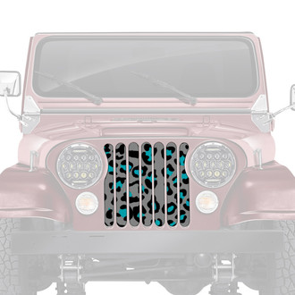 Dirty Acres® - 1-Pc Platinum Leopard Print Style Teal Perforated Main Grille