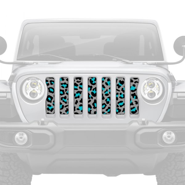 Dirty Acres® - 1-Pc Platinum Leopard Print Style Teal Perforated Main Grille