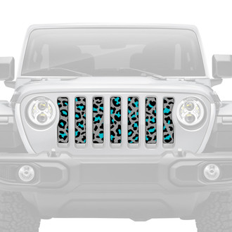 Dirty Acres® - 1-Pc Platinum Leopard Print Style Teal Perforated Main Grille