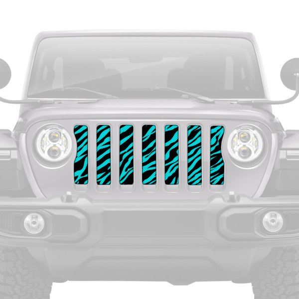 Dirty Acres® - 1-Pc Platinum Teal Zebra Style Perforated Main Grille