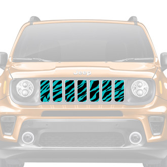 Dirty Acres® - 1-Pc Platinum Teal Zebra Style Perforated Main Grille