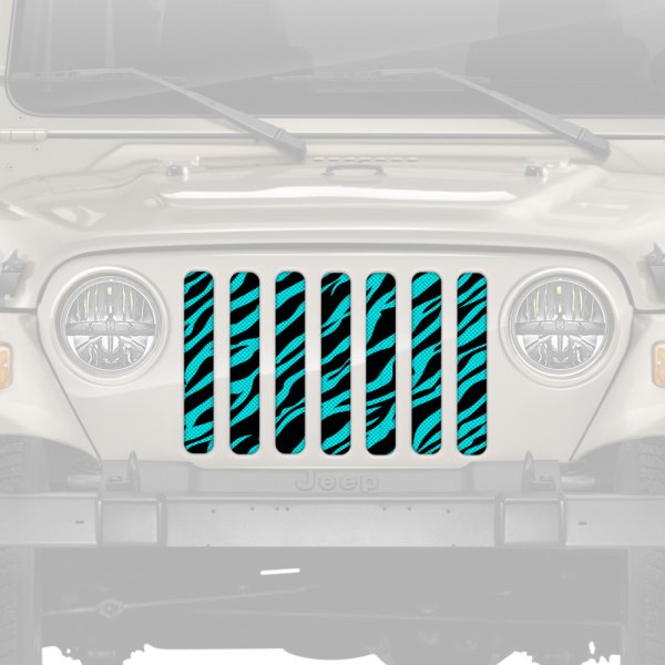 Dirty Acres® - 1-Pc Platinum Teal Zebra Style Perforated Main Grille