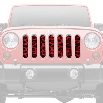 Dirty Acres® - 1-Pc Platinum Leopard Print Style Red Perforated Main Grille