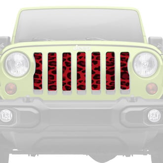 Dirty Acres® - 1-Pc Platinum Leopard Print Style Red Perforated Main Grille