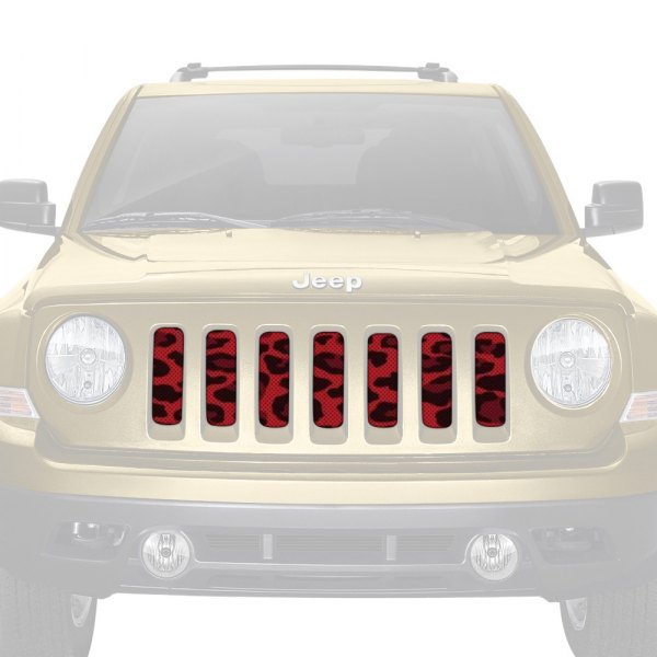 Dirty Acres® - 1-Pc Platinum Leopard Print Style Red Perforated Main Grille