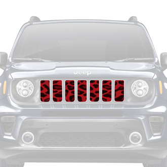 Dirty Acres® - 1-Pc Platinum Leopard Print Style Red Perforated Main Grille