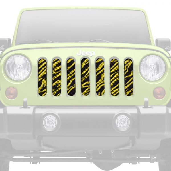 Dirty Acres® - 1-Pc Platinum Yellow Zebra Style Perforated Main Grille