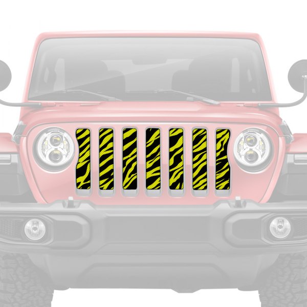 Dirty Acres® - 1-Pc Platinum Yellow Zebra Style Perforated Main Grille