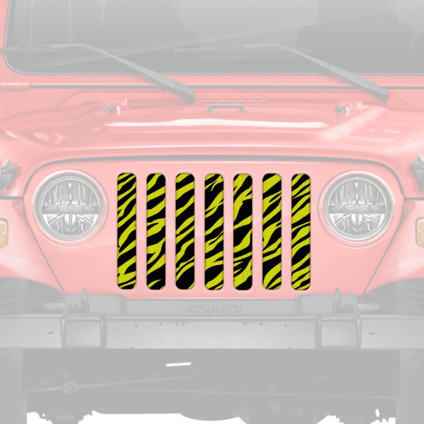 Dirty Acres® - 1-Pc Platinum Yellow Zebra Style Perforated Main Grille