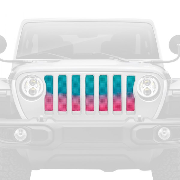 Dirty Acres® - 1-Pc Ombre Style Pink/Teal Perforated Main Grille