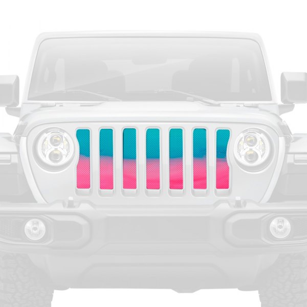 Dirty Acres® - 1-Pc Ombre Style Pink/Teal Perforated Main Grille