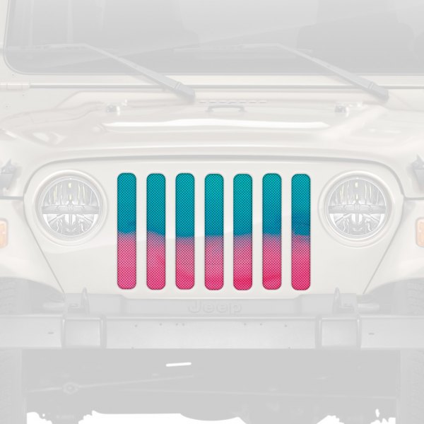 Dirty Acres® - 1-Pc Ombre Style Pink/Teal Perforated Main Grille