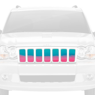 Dirty Acres® - 1-Pc Ombre Style Pink/Teal Perforated Main Grille