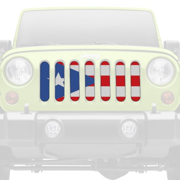 Dirty Acres® - 1-Pc Puerto Rico Flag Style Perforated Main Grille