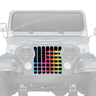 Dirty Acres® - 1-Pc Pride American Flag Style Perforated Main Grille