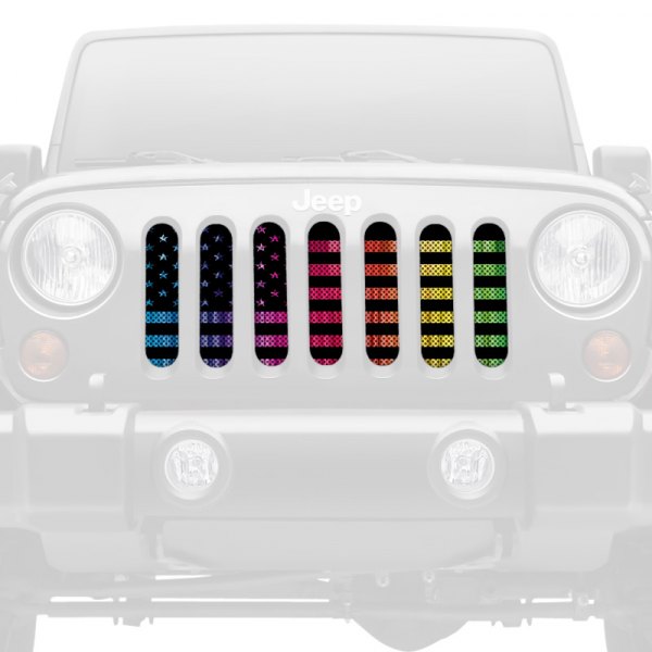 Dirty Acres® - 1-Pc Pride American Flag Style Perforated Main Grille