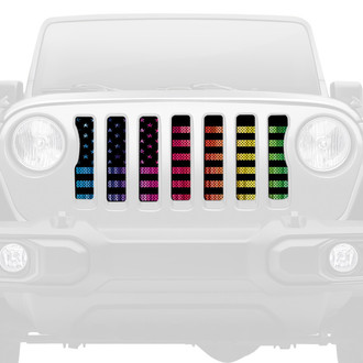 Dirty Acres® - 1-Pc Pride American Flag Style Perforated Main Grille