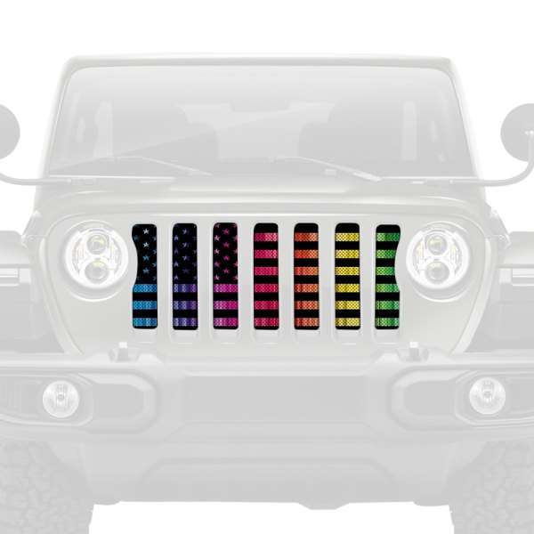 Dirty Acres® - 1-Pc Pride American Flag Style Perforated Main Grille