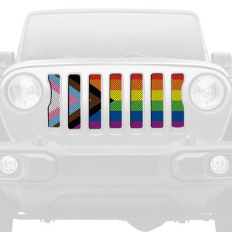 Dirty Acres® - 1-Pc Progress Gay Pride Flag Style Perforated Main Grille
