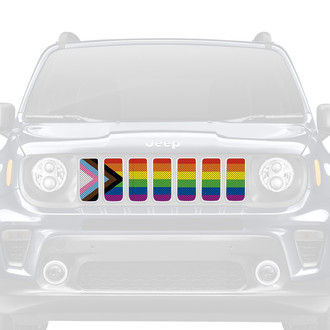 Dirty Acres® - 1-Pc Progress Gay Pride Flag Style Perforated Main Grille