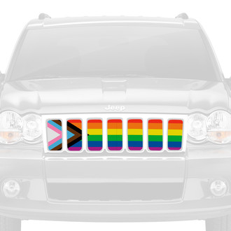Dirty Acres® - 1-Pc Progress Gay Pride Flag Style Perforated Main Grille