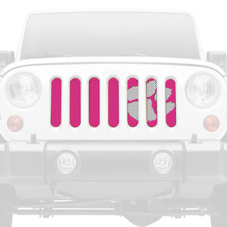 Dirty Acres® - 1-Pc Tiger Paw Print Style White/Pink Perforated Main Grille