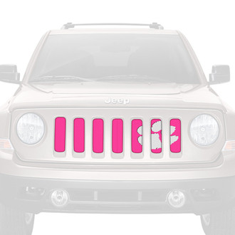Dirty Acres® - 1-Pc Tiger Paw Print Style White/Pink Perforated Main Grille